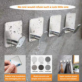 4pc/2pc Stainless Steel Adhesive Wall Hooks – Multi-Purpose Towel & Robe Hangers for Bathroom & Kitchen
