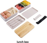 Adult 2-Tier Bento Lunch Box with Cutlery – Leakproof, Microwave & Dishwasher Safe