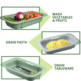 Over the Sink Expandable Colander Adjustable Strainer Basket for Fruits & Pasta