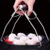 Stainless Steel Serving Tray Tongs – Heat-Resistant Plate & Pot Clamp
