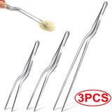 Stainless Steel Kitchen Tweezers – BBQ & Cooking Food Tongs (1/3 Pcs)