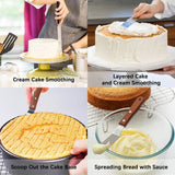 Stainless Steel Cake Spatula & Icing Knife β Wooden Handle Smoother (4/6/8/10 Inch)