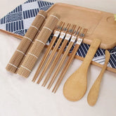 9-Piece DIY Sushi Maker Kit – Bamboo Rice Molds & Cooking Tools