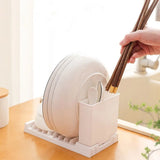 Plastic Foldable Dish Drying Rack – 2-in-1 Space-Saving Utensil & Bowl Drainer