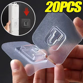 Double-Sided Adhesive Wall Hooks – Strong Transparent Suction Cup Hangers for Kitchen & Bathroom