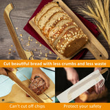 Wooden Bow Bread Cutter – Serrated Sourdough & Bagel Knife with Detachable Blade