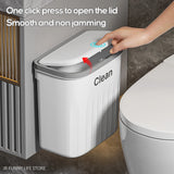 12/16L Press Type Wall Mounted Trash Can with Lid β Hanging Waste Bin for Bathroom & Kitchen