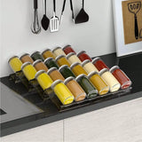 4/2 Layer Adjustable Acrylic Spice Drawer Organizer – Expandable Seasoning Rack for Kitchen Cabinets