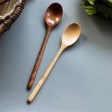 2PCS Wooden Spoon Set – Natural Wood Kitchen Tableware for Soup, Tea & Coffee