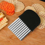 Stainless Steel Crinkle Potato Chip Slicer β Wavy Cutter for Vegetables & French Fries