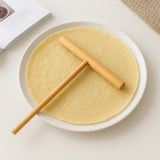 T-Shaped Bamboo Pancake Spatula – Round Head Wooden Cooking Tool
