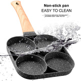 LMETJMA 4-Cup Egg Frying Pan Non-Stick – Pancake & Omelet Pan for Gas & Induction (JT87)