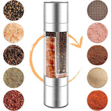 2-in-1 Manual Salt & Pepper Grinder – Stainless Steel Adjustable Ceramic Spice Mill