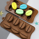 7-Cavity Coffee Bean Silicone Chocolate Mold – Cake, Chocolate & Pastry Baking Tool