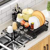 Extendable Dish Drying Rack – Large Stainless Steel Dish Drainer for Sink & Counter