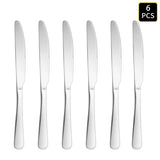 Silver Stainless Steel Cutlery Set – 1010 Round Handle Knife, Fork & Spoon (4/6/16/24pcs)