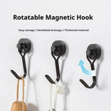 Neodymium Magnetic Hooks 5KG – 360° Rotating No-Drill Heavy-Duty Kitchen Organizers (4PCS)
