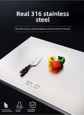 316 Stainless Steel Double-Sided Cutting Board Extra Large Kneading & Chopping Surface