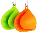 2pcs Thickened Silicone Oven Mitts – Heat-Resistant, Anti-Slip Kitchen Gloves