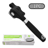 Manual Safety Multi-Function Can Opener – Stainless Steel Side Cutting Kitchen Tool