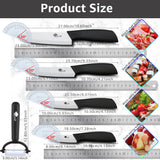 Akatsuki Ceramic Kitchen Knives Set – 3/4/5/6 Inch White Zirconia Blade with Vegetable Peeler