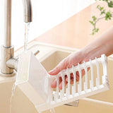Plastic Foldable Dish Drying Rack – 2-in-1 Space-Saving Utensil & Bowl Drainer