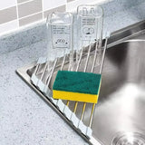 Roll-Up Triangle Dish Drying Rack – Foldable Stainless Steel Sink Corner Organizer