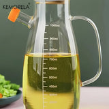KEMORELA Glass Olive Oil Bottle β Leak-Proof Condiment Container for Kitchen & BBQ