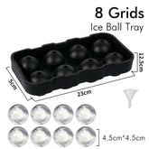 Silicone Ice Cube Tray & Ice Ball Mold, Square & Sphere Freezer Maker with Lid
