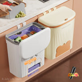 JYPS 8.5L / 12L Wall-Mounted Kitchen Trash Can – Lid Design, Under-Sink & Cabinet Compost Bin