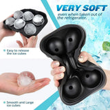 Silicone Ice Cube Tray & Ice Ball Mold, Square & Sphere Freezer Maker with Lid