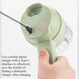 4-in-1 Cordless Electric Garlic Mincer & Vegetable Cutter – Handheld Food Chopper & Slicer