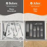 Silverware Organizer with Lid – Covered Utensil Tray for Kitchen Drawer & Countertop