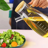 KEMORELA Glass Olive Oil Bottle β Leak-Proof Condiment Container for Kitchen & BBQ