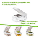 Vegetable Chopper with Storage Container – Onion & Fruit Dicer with Stainless Steel Blades