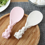 Straw Rabbit Rice Spoon – Creative Standing Cartoon Rice Spatula