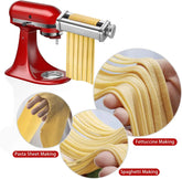 Pasta Attachment for KitchenAid Mixer – Pasta Sheet Roller, Spaghetti & Fettuccine Cutter