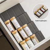 4-Layer Adjustable Kitchen Spice Drawer Organizer – Modular Rack for Seasoning Jars