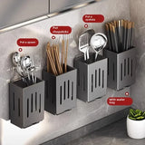Kitchen Chopsticks Holder & Hanging Utensil Drying Rack – No Drilling Wall Mounted Cutlery Organizer