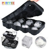 Silicone Ice Cube Tray & Ice Ball Mold, Square & Sphere Freezer Maker with Lid