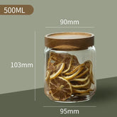 Wood Lid Glass Airtight Canister – Food Storage Jar for Tea, Coffee, Grains & Candy