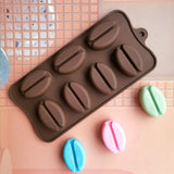 7-Cavity Coffee Bean Silicone Chocolate Mold β Cake, Chocolate & Pastry Baking Tool