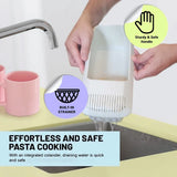 FEB.WIND Plastic Pasta Box – Reusable Spaghetti & Vegetable Steamer with Strainer