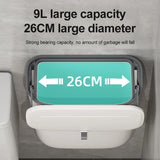 Bathroom Wall Mounted Trash Can with Lid – Waterproof Narrow Hanging Rubbish Bin 7L / 9L