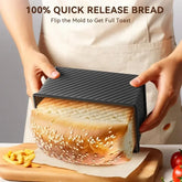 Rectangle Pullman Loaf Pan with Lid – 1lb Non-Stick Carbon Steel Bread Baking Pan