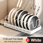 Pull-Out Multifunctional Kitchen Organizer – Adjustable Pots & Pans Lid Holder with Sliding Drawer