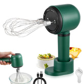 USB Rechargeable Electric Hand Blender – Portable Wireless Hand Whisk with 3 Speeds & 2 Whisks for Baking
