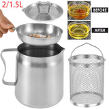 Stainless Steel Oil Filter Pot β Fry Basket & Fine Mesh Strainer