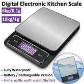Digital Waterproof Kitchen Scale – 6kg/0.1g & 10kg/1g Stainless Steel Weighing Tool