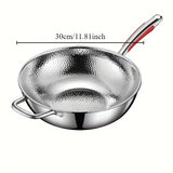 Pure Titanium Round Bottom Wok β Uncoated Non-Stick Pan for Induction & Gas